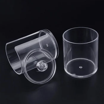 

1 Layers Clear Acrylic Cotton Swab Organizer Box Portable Cosmetics Round Container Makeup Pad Storage Case Makeup Tools