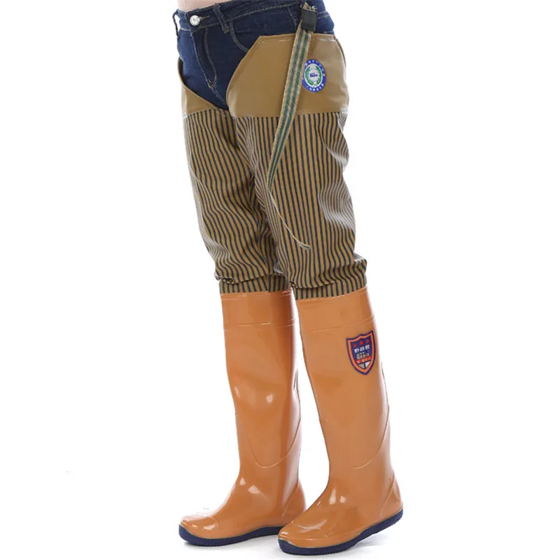 Waders para a Pesca Pant + Botas Alto-salto Espessamento Impermeável Botas Macias Camuflagem Caça Peixe Pesca Waders 0.65mm Pvc 9 Cheap Roupa de pesca tipo Wader