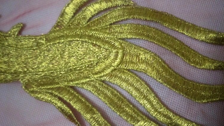 Золотая вышивка дракон мода пришить патчи для платья одежды DIY футболка одежда облако аппликация