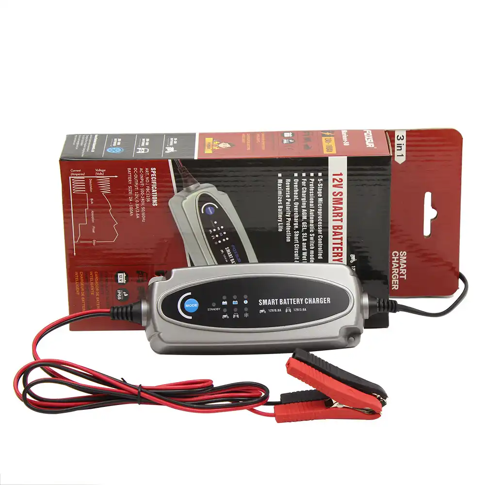 SUAOKI 6A Smart Car Battery Charger IP65 Dustproof Automatic and Portable Battery Maintainer 10 Stages Charging for 12V automobile Truck Boat etc