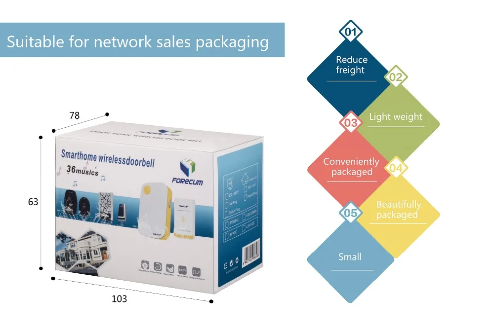 forecum 36 chime 110db 100m campainha sem 05