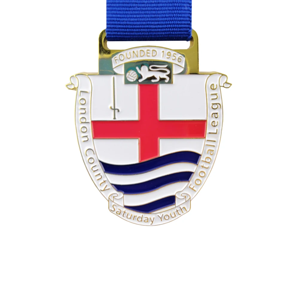 Индивидуальные медаль из цинкового сплава неправильной формы блестящих золотых медалей футбольные медали