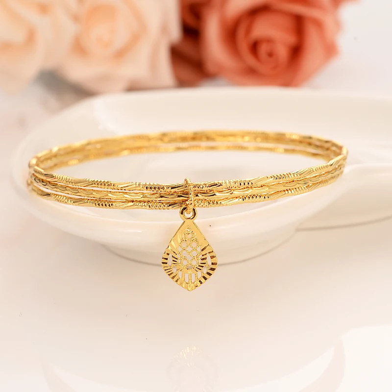 

dubai India Charm Bracelet Gold bangle kids girls women Hand Chain Jewelry anklets Arab gift wedding bridal