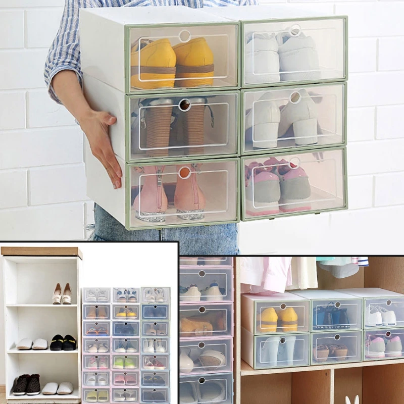 

Translucent Plastic PP Drawer Case Shoe Storage Box Organizer Stackable Boxes