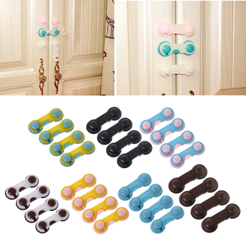 4Pcs Doors Drawers Wardrobe Toddler Baby Children Protection Safety Plastic Lock