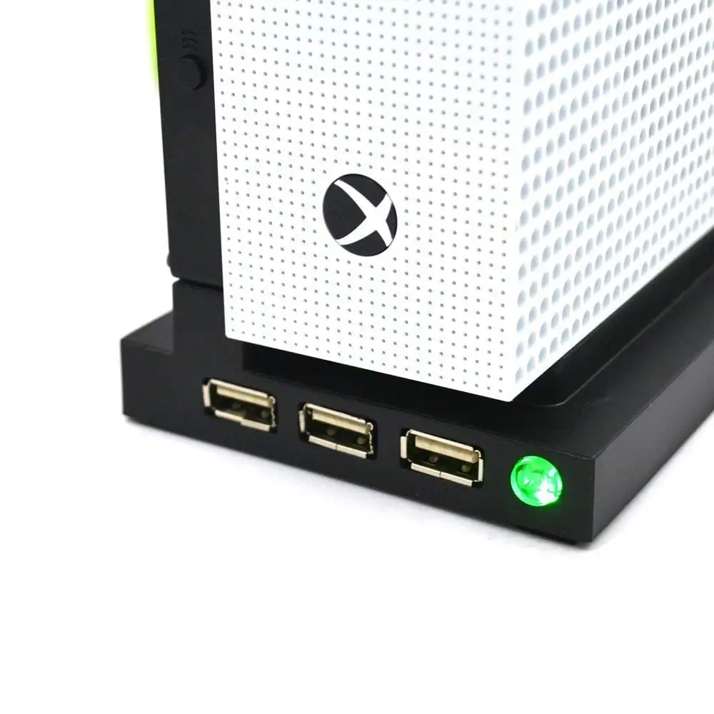 Вертикальная подставка с охлаждающим вентилятором для Xbox one S/Slim 3 usb порта концентратор Vertial охлаждающая база/док-станция для Xbox one S игровая консоль