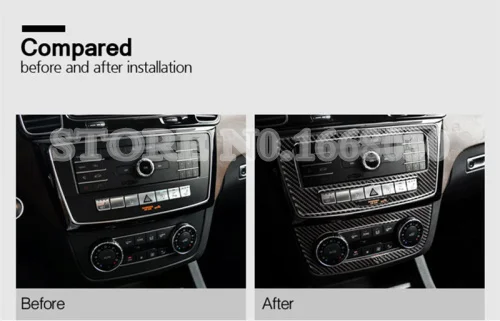 Углеродного волокна консоль CD& AC Панель Крышка для Benz GLE W166/купе C292- 2 шт