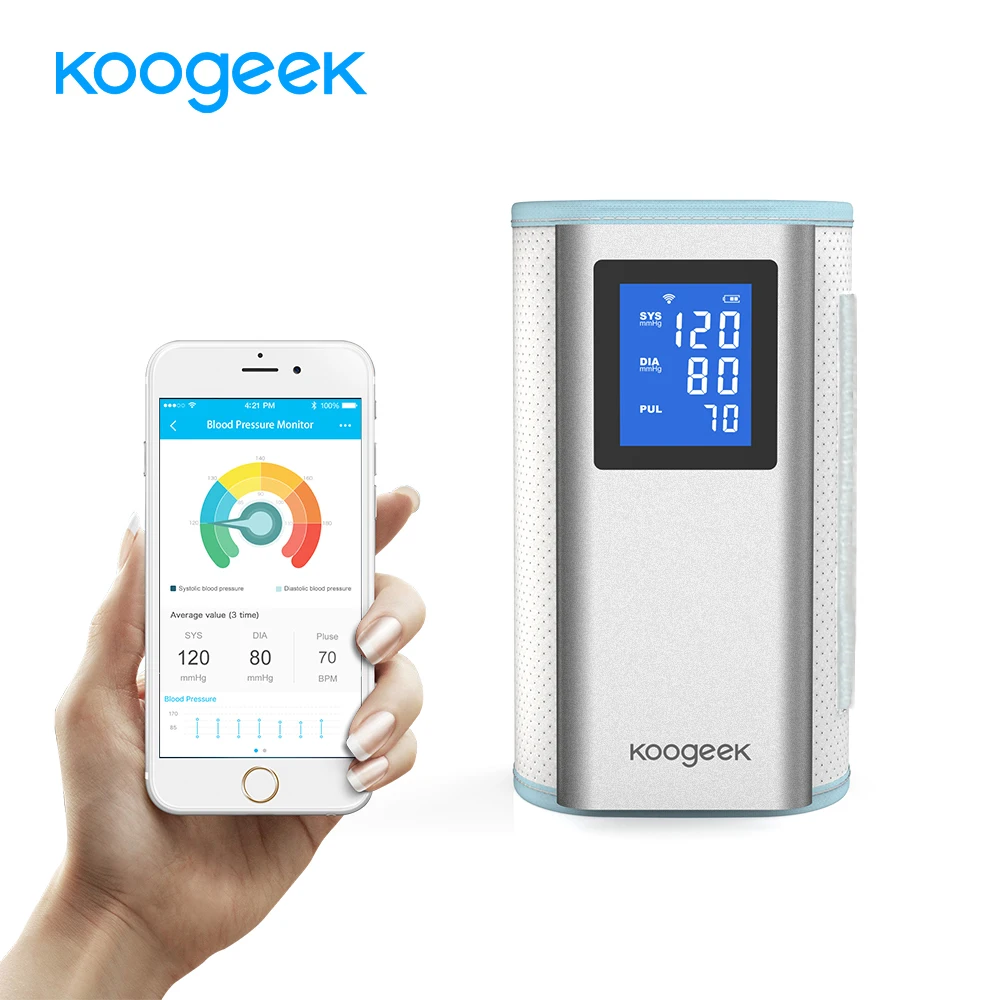 

Koogeek Home Health Care Smart Upper Arm Blood Pressure Monitor Heart Rate Detection Fully Automatic Rechargeable for Home Use