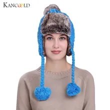 Вязание шерсть теплые Для женщин зимняя шапка ушанка лыжный толстый вязаный шерстяной берет Кепки шляпа oct1930