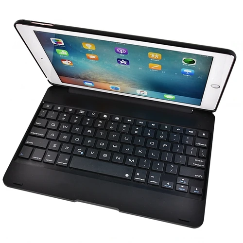 Беспроводной Чехол для iPad Air 2 с клавиатурой 9,7 ''A1566 A1567 Bluetooth ПВХ для Apple iPad Air 2 Чехол для клавиатуры - Цвет: black