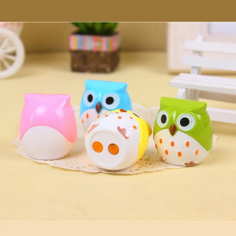 

For StudentsCreative Stationery Cartoon Cute Owl Pencil Sharpener Double Hole Pencil Sharpener Cutter Knife