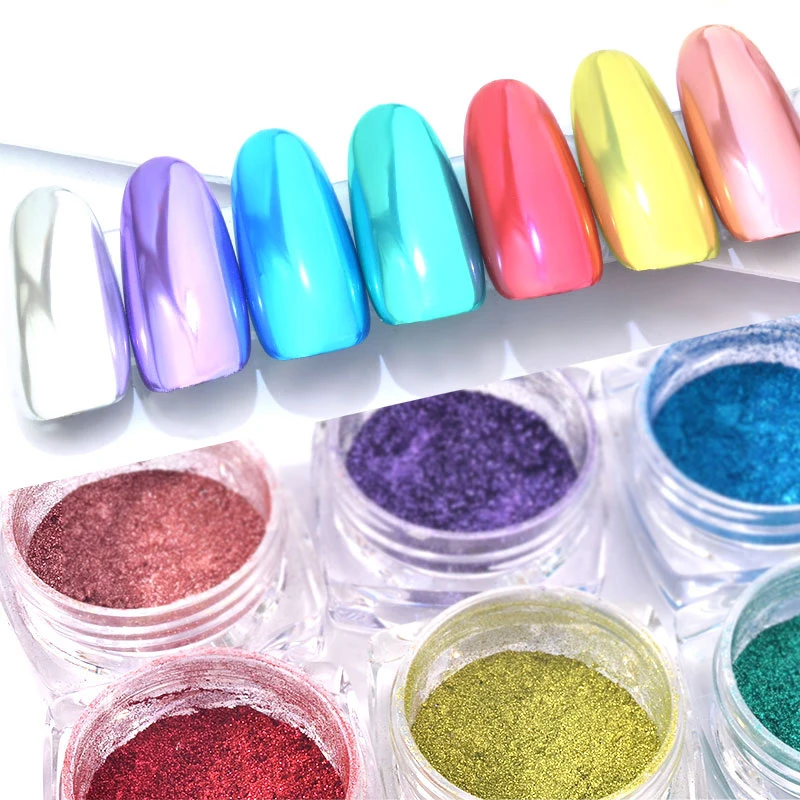 Refurbished Price for  Nail Art Mirror Glitter Flakes Sequins Polish Decorations Chrome Nail Powder Pigment Manicure Holog