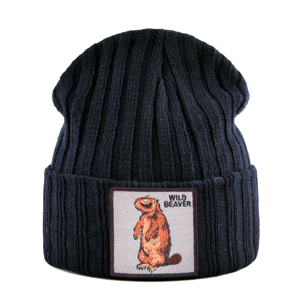 Теплые зимние шапки для женщин skullies beanies Мужская Вязаная Шапка-бини мужские весенние Повседневные шапки Детская осенняя зверошапка gorro