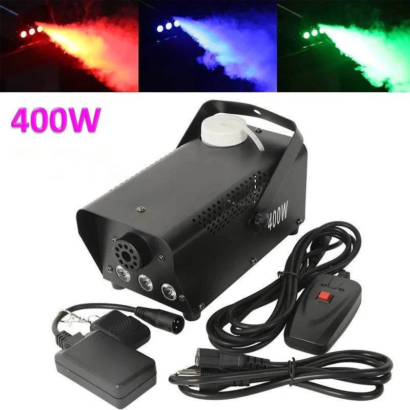 

LED Smoke Machine Colorful Stage Fog Machine KTV Bar Wedding Stage Performance Full Color Remote Control 400W