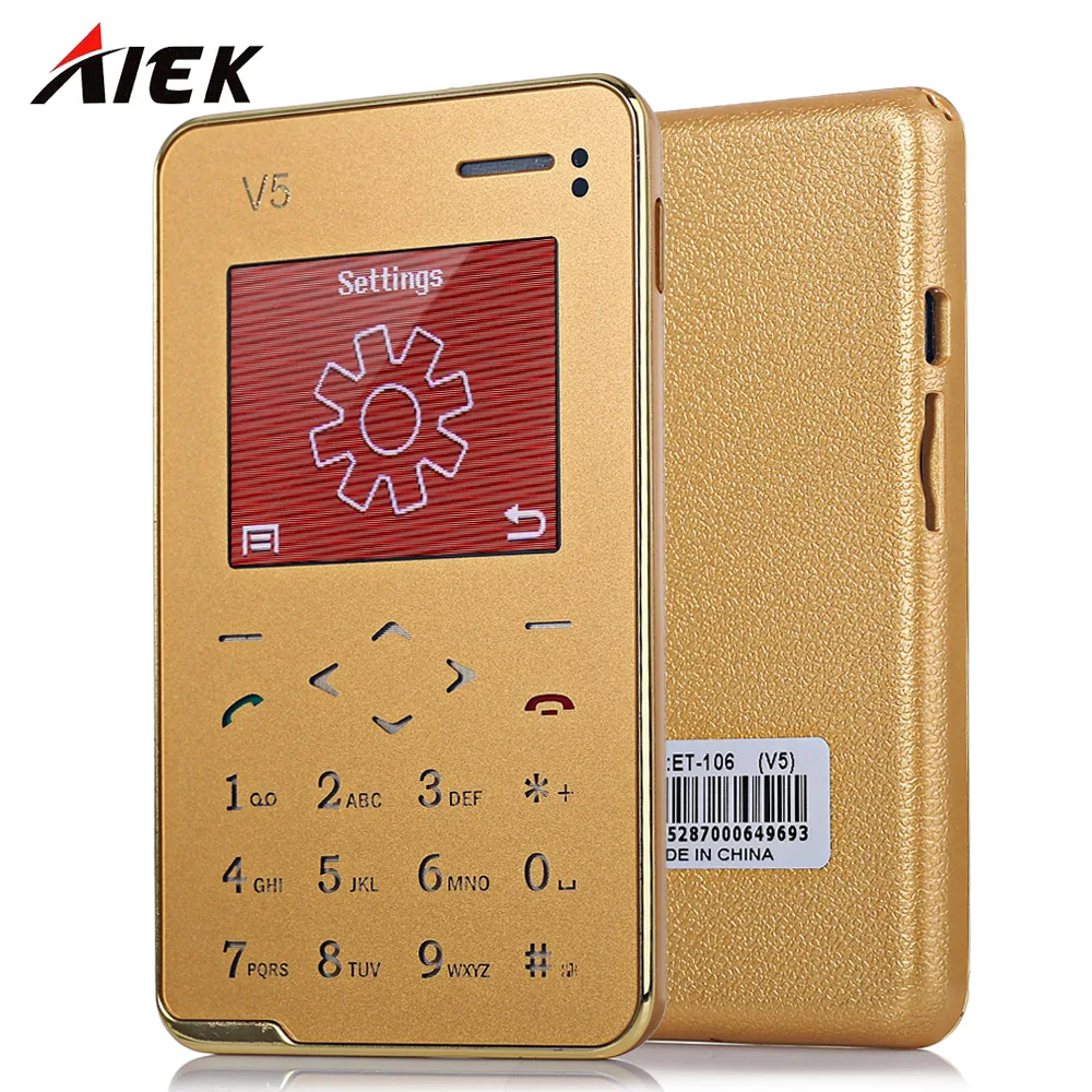 AIEK V5 1 8 дюйма ультратонкий Quad Band карты телефон Bluetooth 3 0 FM Аудио плеер Сенсорная