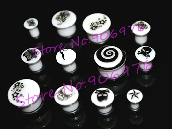 

Newest Style noctilucent Glow In the dark Ear Expander Piercing Flesh Tunnel Ear Plug Owl Different Logos Cool 50pcs/lot UV