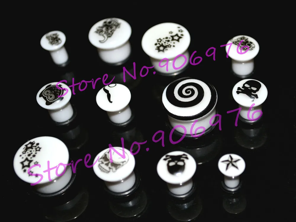 Nuevo Brillo acrílico ear plug túnel Camilla Expansor De Diferentes Colores Y Tamaños