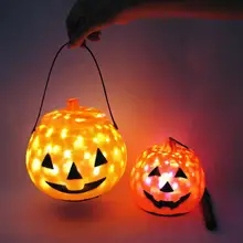 Дети вращающийся светодиодный Звездный эффект Тыква Лампа со звуком для украшения Хэллоуина