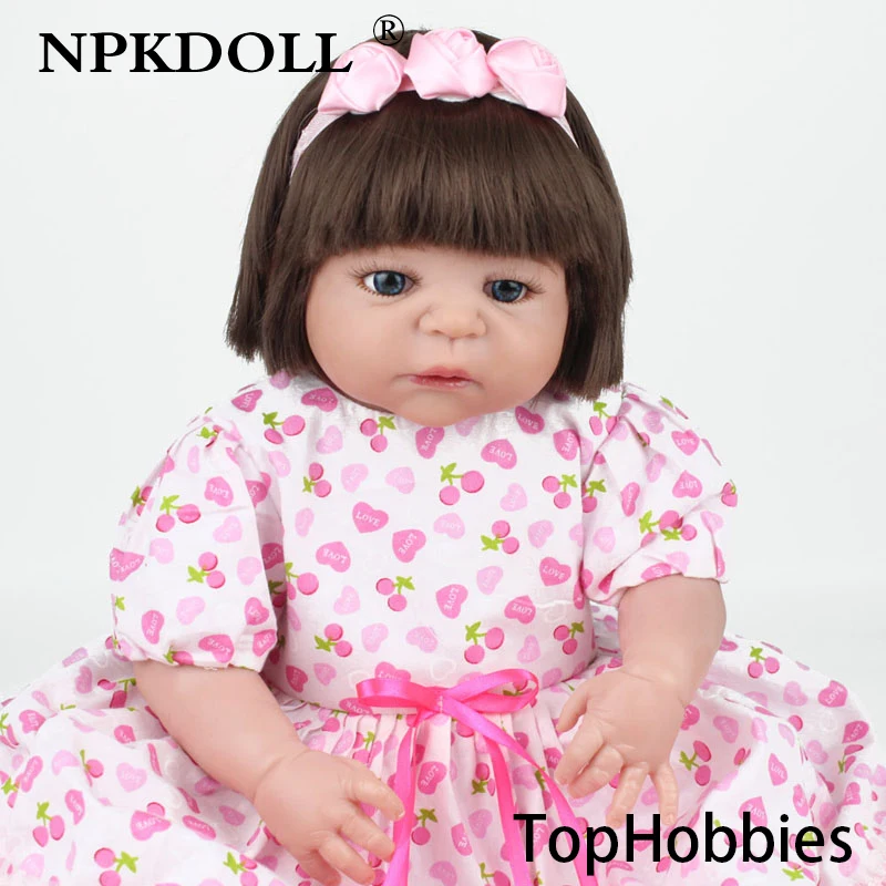 

NPKDOLL 22 Inch Full Body Silicone Reborn Baby Dolls For Girls Soft Vinyl Bebe Newborns Doll Fashion Girls Toys Birthday Gift
