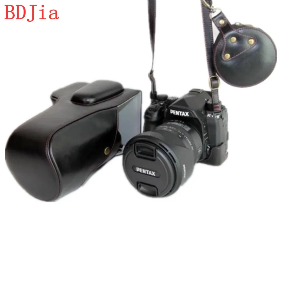 

New Luxury Leather Camera Case For Pentax K1 (24-70 Lens) PU Leather Camera Bag Cover With Battery Opening + strap