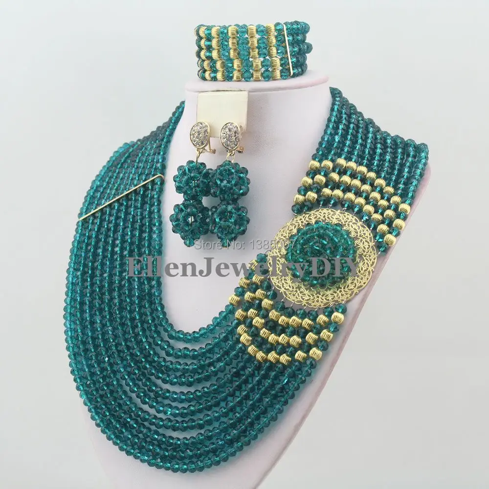 Нигерийские Свадебные африканские бусины бросили классические женские хрустальные ювелирные наборы Новое поступление Набор nigeria Ожерелье Африканские бусины W11783