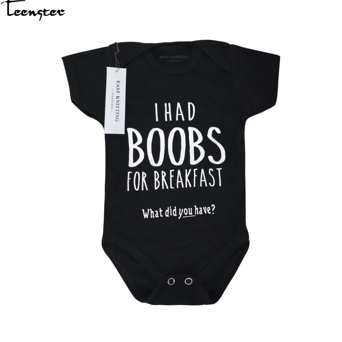 

Teenster Baby Boy Clothes Short Sleeve Funny Bodysuits Newborn Girl Costume Toddler Kids Body Suit Infant Letter Printed Twins