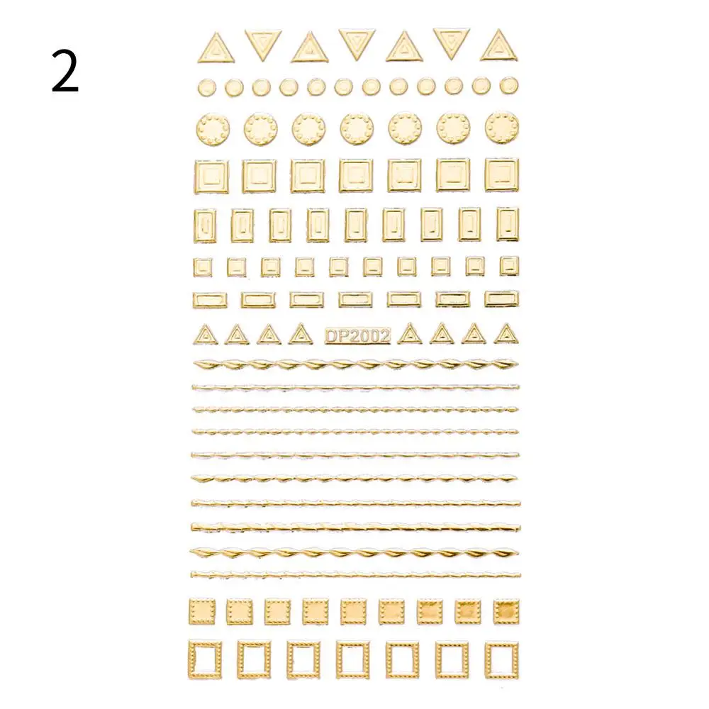 Переводные наклейки для ногтей с водой красивые 3D золотые буквы звезды геометрические маникюрные инструменты для обертывания ногтей Переводные картинки - Цвет: Size B 2