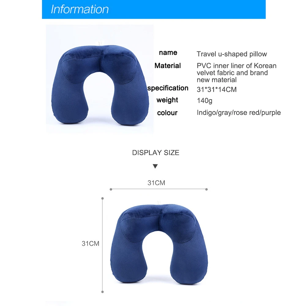 U Shape Inflatable Neck Cervical Vertebra Traction Device Neck Shoulder Pain Relax Massager Pillow Relief Headache Health Care