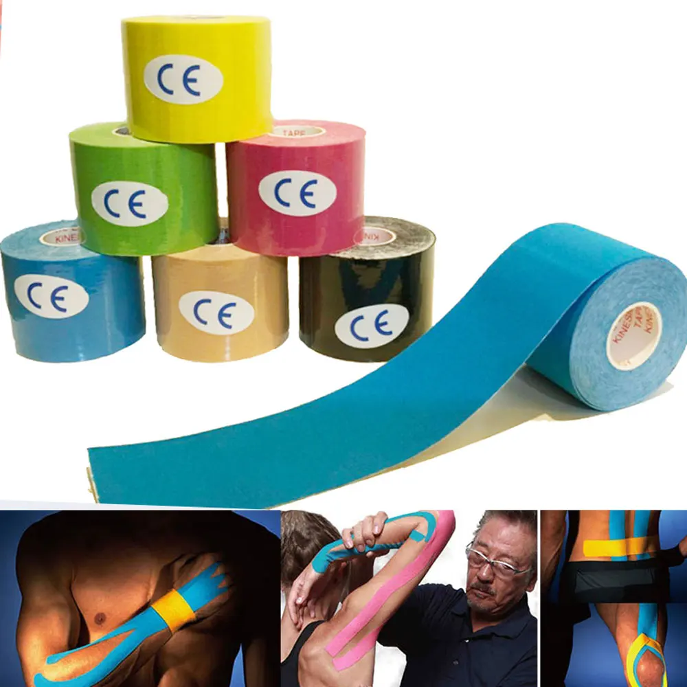 

Kinesio Tape Muscle Bandage 5cm x 5M Sports Kinesiology Tape Roll Cotton Elastic Adhesive Strain Injury Muscle Sticker Knee Kine