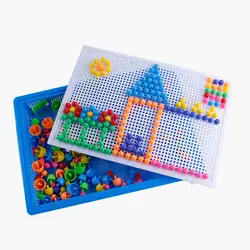 296 шт. Обучающие игрушки, пазлы для детей, набор для ногтей с грибами, художественная 3D головоломка, креативная мозаика, композитная