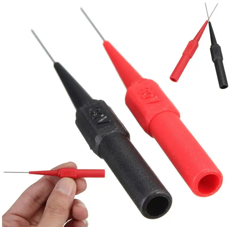 

A Pair Of Safe Multimeter Test Probes Insulation Piercing Needle Non-destructive Universal Multimeter Test Probes Red/Black