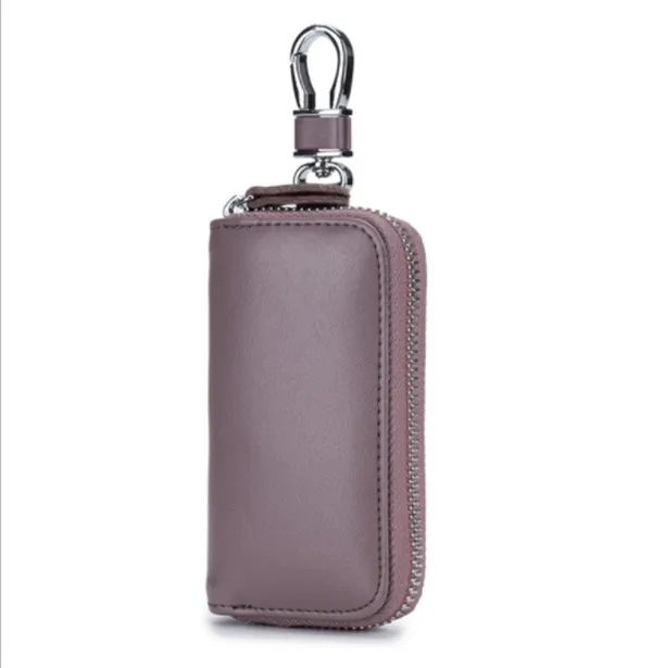 BISI GORO Luxury Key Holder Leather Key Organizer Men&Women Car Key Bag Fashion Housekeeper Key Holder Creative Gifts - Цвет: Purple CL930