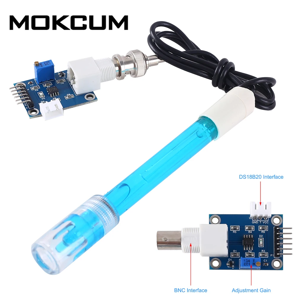

Liquid PH0-14 Value Detection Sensor Module + PH Electrode Probe BNC for Arduino AVR STM32 PH sensor module ph tester