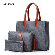 2018 New Women Bags Set 3 Pcs Leather Handbag Women Large Tote Bags Ladies Shoulder Bag Handbag+Messenger Bag+Purse Sac a Main48 2018 New Women Bags Set 3 Pcs Leather Handbag Women Large Tote Bags Ladies Shoulder Bag Handbag+Messenger Bag+Purse Sac a Main48