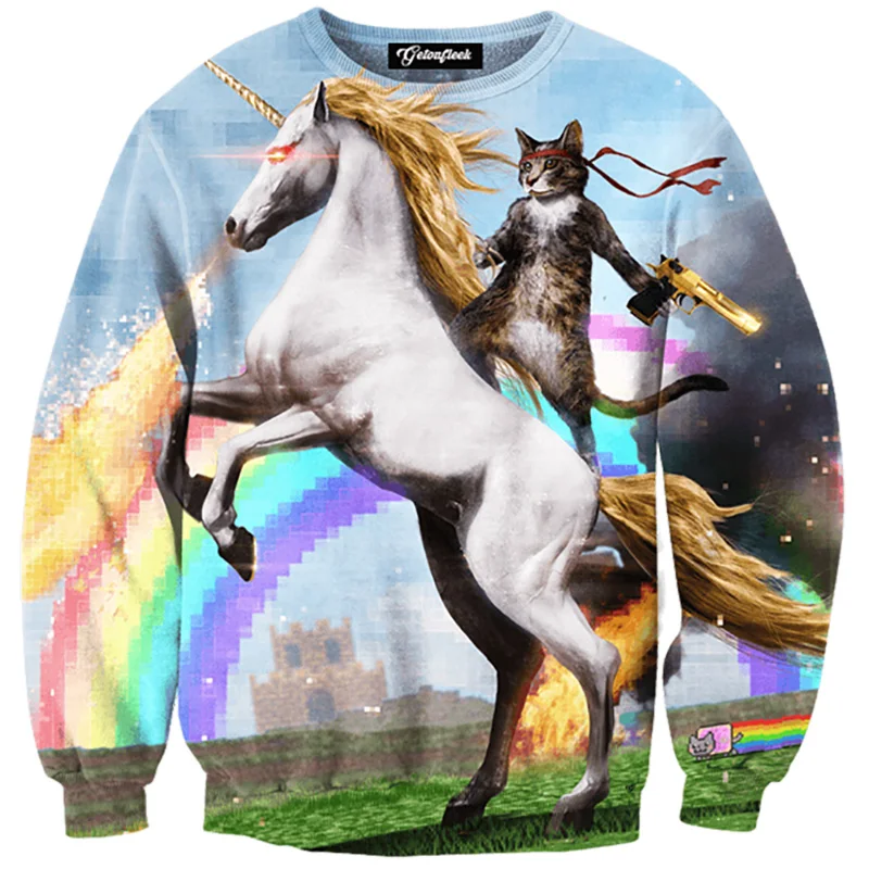 Cloudstyle мужская толстовка с 3D принтом животных Модный пуловер длинным рукавом и