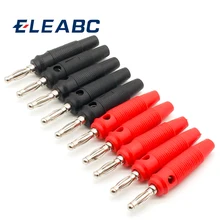 10 pçs/lote vermelho e preto 4mm solderless fio de banana empilhável lateral