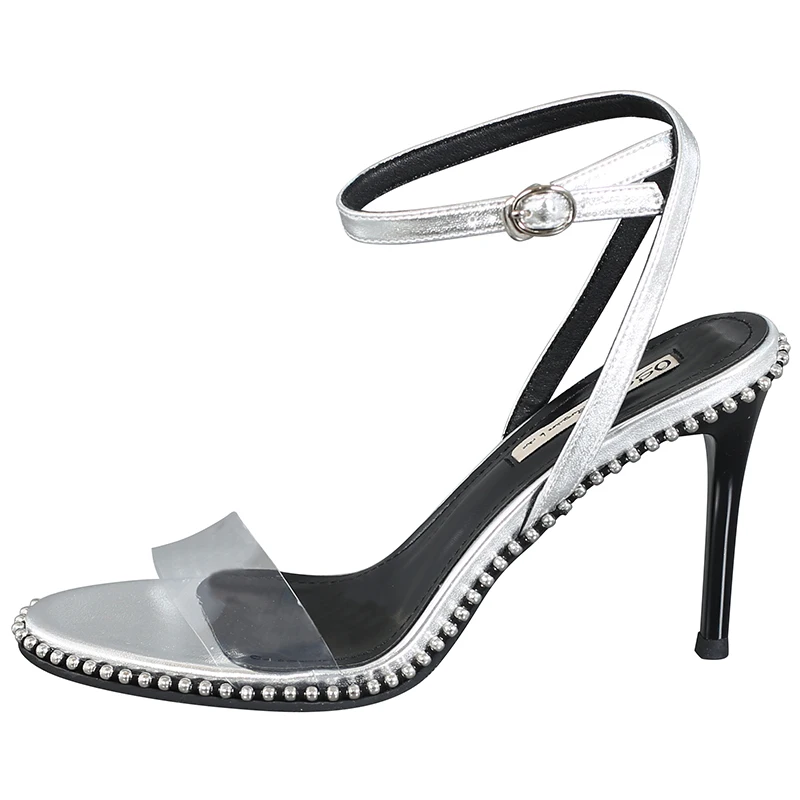 2019 new versatile high heel stiletto buckle with rivet women's sandals 2019 new versatile high heel stiletto buckle with rivet women's sandals