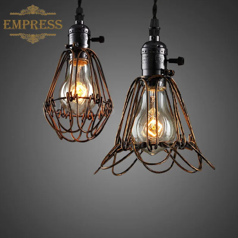 Luzes de Arame de Ferro gaiola Gaiola Lâmpada retro Abajur Lâmpada