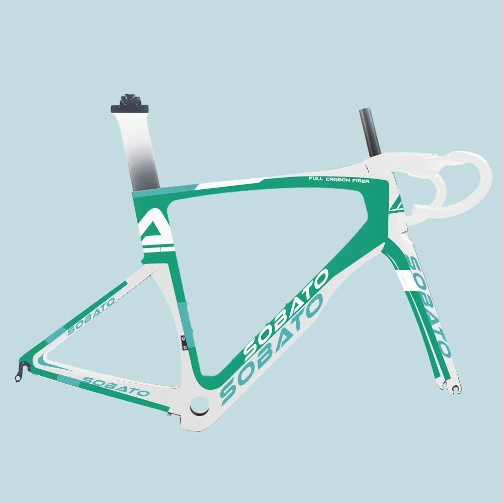 Flash Deal 48/50/52/54/56/58/60cm Carbon T1000 Road Bike Frame&Fork&Seat Post& Handlebar &Stem BSA&BB30 Matte 2