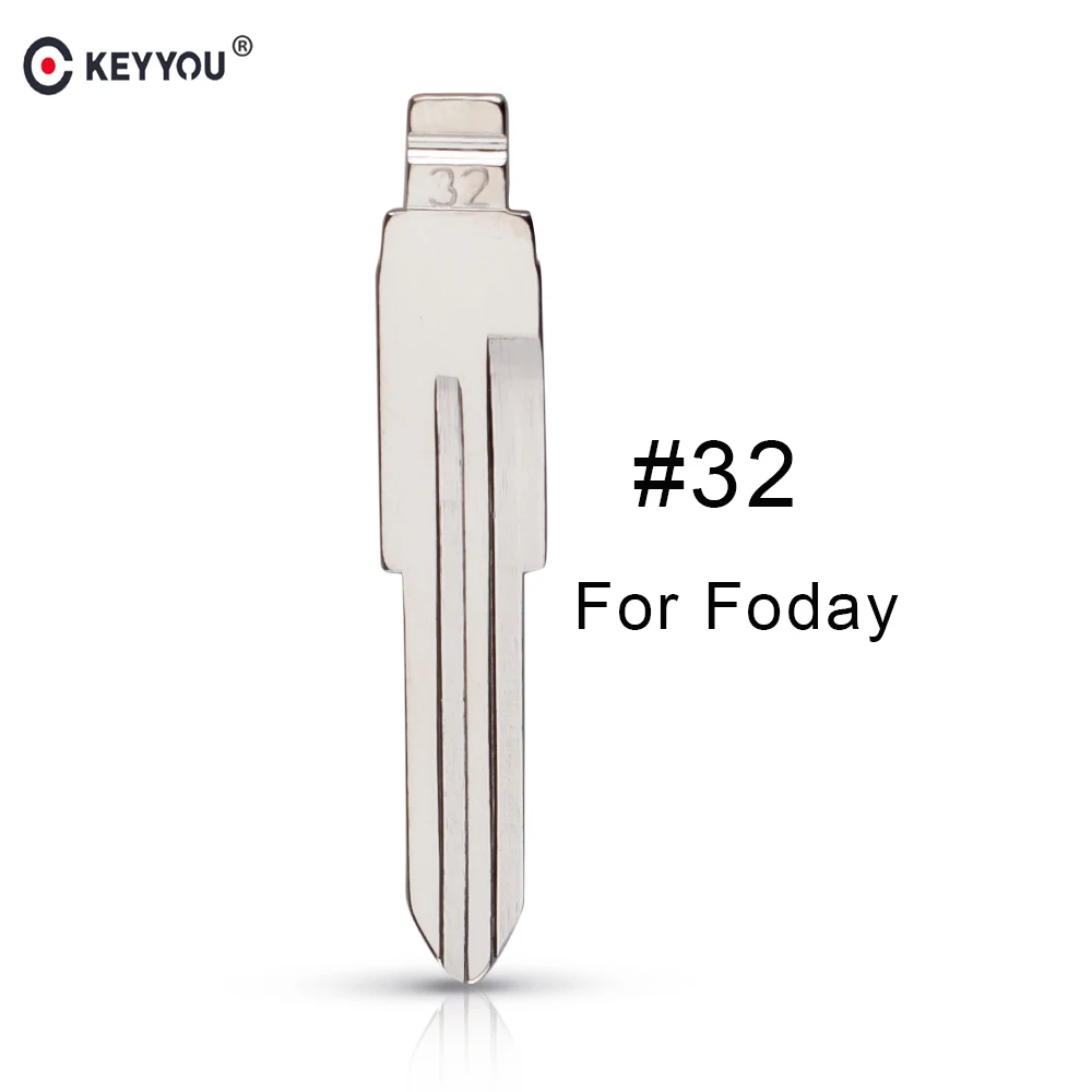 

KEYYOU Uncut Replacement Car Key Blade for DADI FODAY Key No.32 BLANK BRASS Car Key Blade