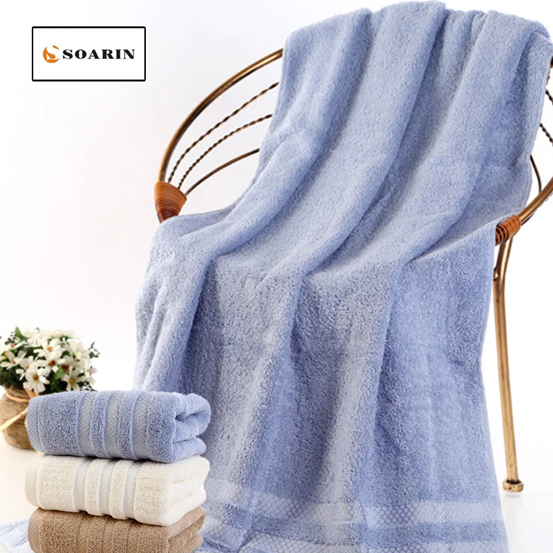 

SOARIN Bath Towels For Adults 100% Cotton Solid Jacquard Toallas Algodon Toalhas De Banho Adulto 70x140cm Cotton Towels Bathroom