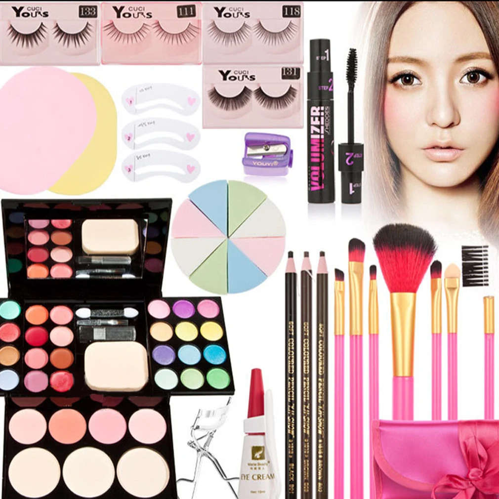 

11PCS New Beginners Makeup Set Professional Makeup Palette Eyeshadow Foundation Brusher Powder Make Up Brushes Makeup Kits