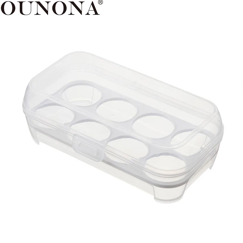 

OUNONA Egg Storage Box Refrigerator Eggs Holder Container Portable Eggs Carrier Kitchen Food Container for Camping Picnic