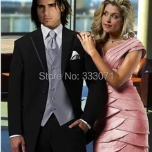 Нагрудный смокинг для жениха на одной пуговице, мужские костюмы, свадебные, вечерние, деловые комплекты(пиджак+ брюки+ жилет+ галстук