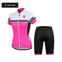 Pro Для женщин Велоспорт Набор 3D гель площадку короткий рукав быстросохнущая велосипед Джерси MTB Велоспорт одежда Набор трикотажных брюк