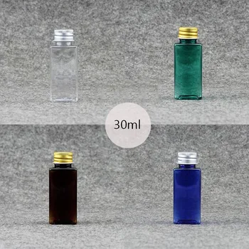 

50pcs/lot 30 ml Plastic Bottle with Aluminum screw cap plug Cosmetic container travel portable PET lotion cream storage 5.16