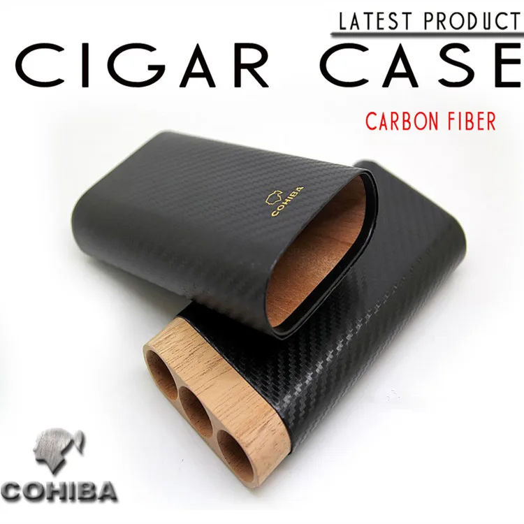 Cohiba чехол для сигар Humidor Cedar твердый деревянный тюбик увлажняющего средства углеродного волокна путешествия 3 сигары аксессуары для сигар подарок 5301L