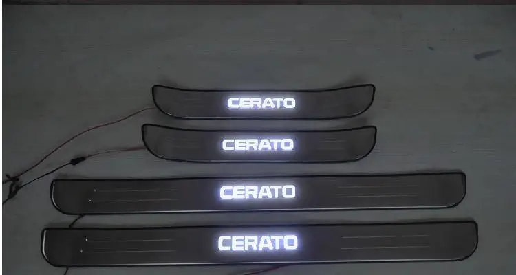

For KIA Cerato/Forte 2009 2010 2011 2012 2013 2014 2016 With Blue LED light High quality stainless steel Scuff Plate/Door Sill