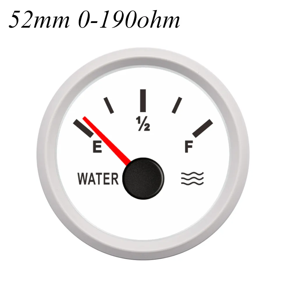 52 мм 0-190ohm 240-33ohm цифровой датчик уровня жидкости метр уровень воды в резервуаре индикатор измерителя для автомобиля морской лодки подсветка - Цвет: WW 0-190 ohms