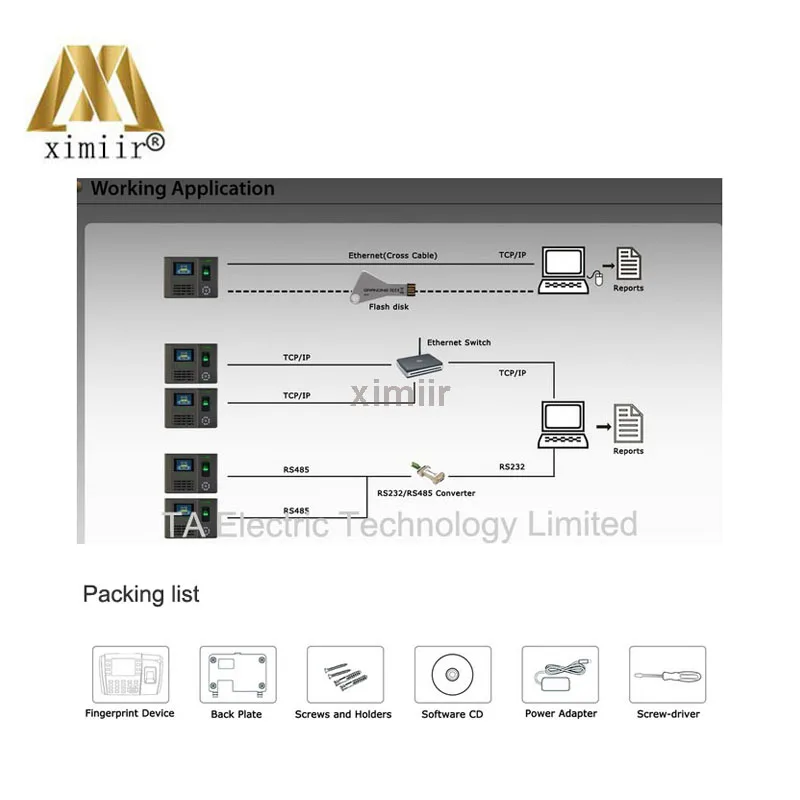 Биометрический отпечаток пальца и 125 кГц ID карта посещаемость времени XM200 отпечаток пальца время записи связь с TCP/IP, RS232/485